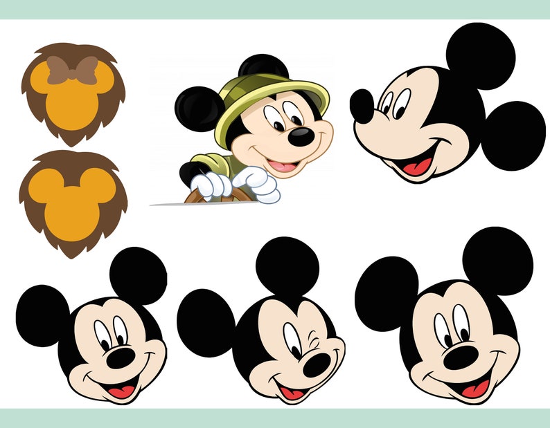 Mickey Safari Clipart PNG Digital Download, 90 PNG with transparent backgrounds Mickey and Friends Jungle Animals image 5