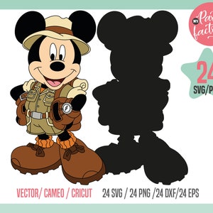 Mickey Safari Mouse SVG, EPS, PNG, Mouse and friends safari standing characters, Themed Centerpieces, T Shirt, Instant Download, Digital image 6