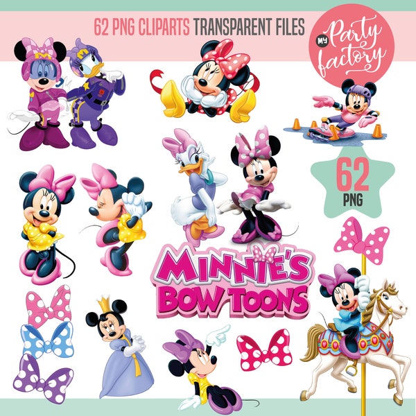 Minnie Mouse Bow Toons Clipart, Minnie Bow, 62 PNG, Daisy BowToons, Printable cliparts, png transparent files, Bow Clipart, Minnie Boutique