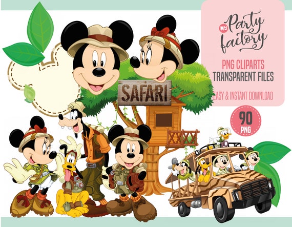 Mickey Safari Clipart PNG Digital Download 90 PNG mit - Etsy.de