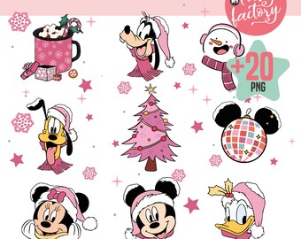 20+ Mickey And Friends Pink Christmas Png clipart, Holiday Season, Mickey and friends, Christmas Character, Christmas Squad, Xmas Friends
