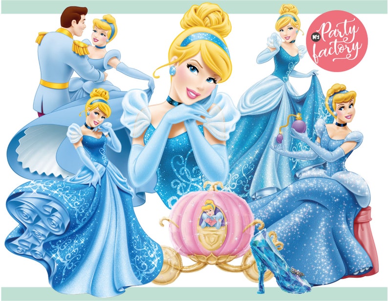 Princess 501 PNG Bundle, Princess Clipart Instant Download, Birthday, Moana, Frozen, Snow White, sleeping Beauty, Aurora, Jazmin imagen 2