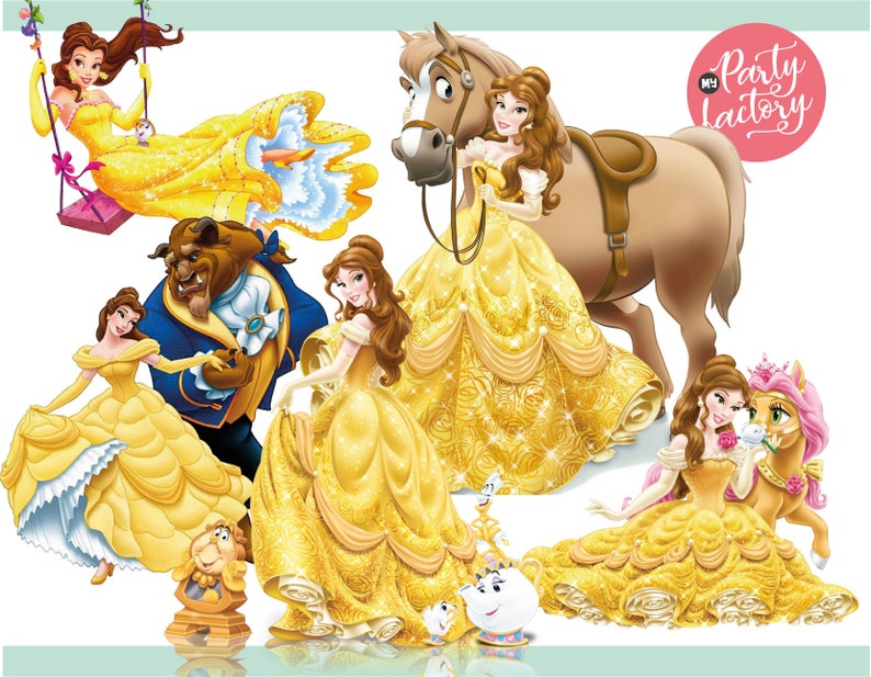 Princess 501 PNG Bundle, Princess Clipart Instant Download, Birthday, Moana, Frozen, Snow White, sleeping Beauty, Aurora, Jazmin imagen 4
