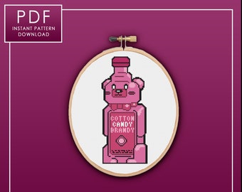 Cotton Candy Brandy / Cross Stitch Template Pattern  (PDF Download)