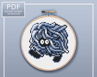 PDF ONLY Vintage Tangela Cross Stitch Template Pattern Instant PDF Download