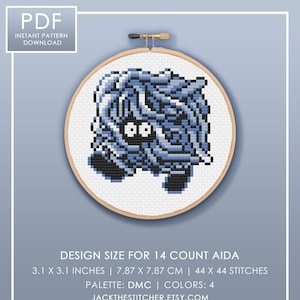 PDF ONLY Vintage Tangela Cross Stitch Template Pattern Instant PDF Download