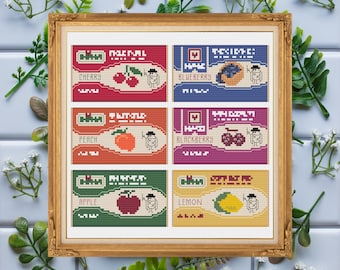 Hostess Fruit Pie Vintage Sampler / Vintage and Nostalgia / Cross Stitch Template Pattern (PDF Download)