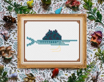 Baby Sailfish / Mini Decorative Gift Idea / Cross Stitch Template Pattern (PDF Download)