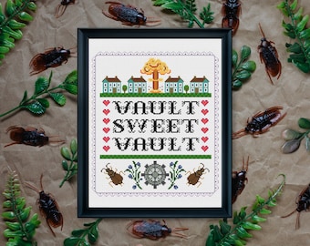 Fallout Vault Sweet Vault / Home Sweet Home / Cross Stitch Template Pattern (PDF Download)