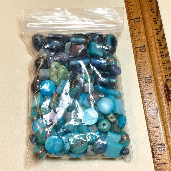 Deluxe bead soup mix, destash lot, one 2 1/2 X 4 inch bag full, bead lot, about 4 ounces, B1