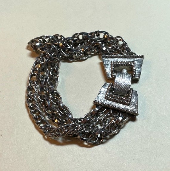 Vintage chain bracelet, 7 1/2 inches long, silver… - image 1