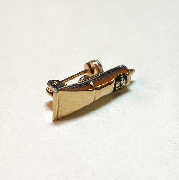 Vintage little business Tri-Chem pin, goldtone wi… - image 2