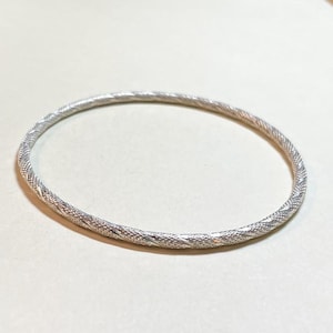 Vintage Twisted Silver Bangle - Etsy
