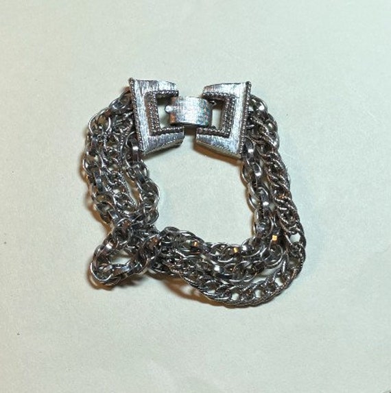 Vintage chain bracelet, 7 1/2 inches long, silver… - image 2