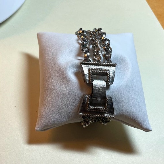 Vintage chain bracelet, 7 1/2 inches long, silver… - image 5