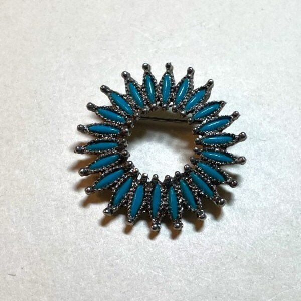 Vintage | Jewelry | Vtg Round Faux Turquoise Brooch Add A Little Fun To Your Outfit