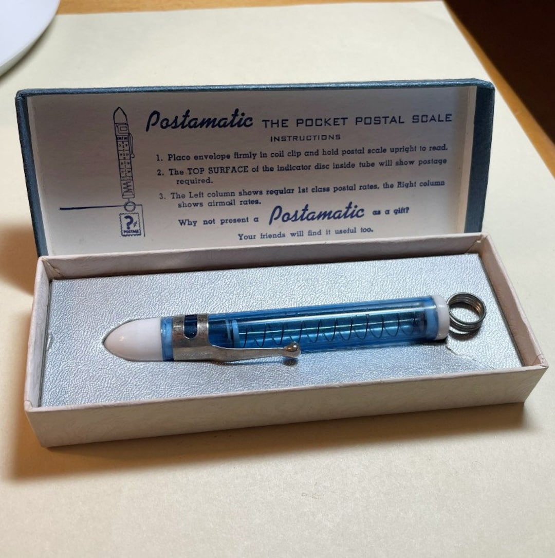 Vintage Postamatic Pocket Postal Scale, New in the Box, Plastic With