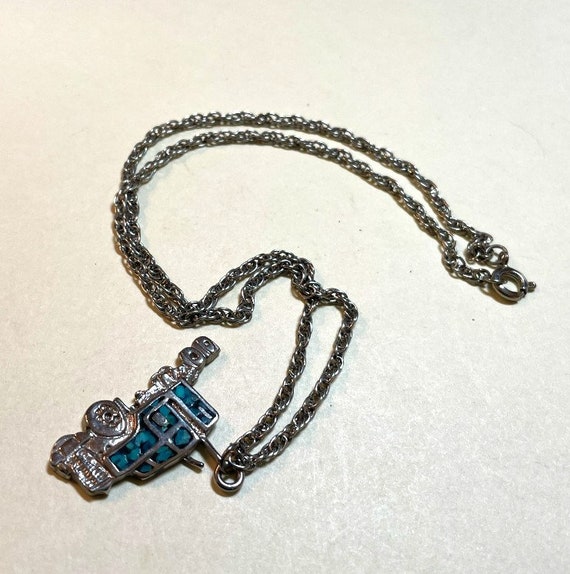 Vintage turquoise semi truck pendant with 18 inch cha… Gem
