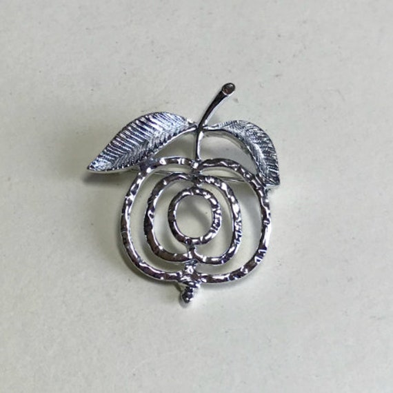 SALE Vintage Sarah Coventry Saucy apple pin, silv… - image 1