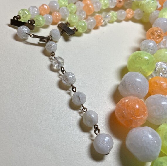 SALE Vintage bright plastic bead necklace, two st… - image 5