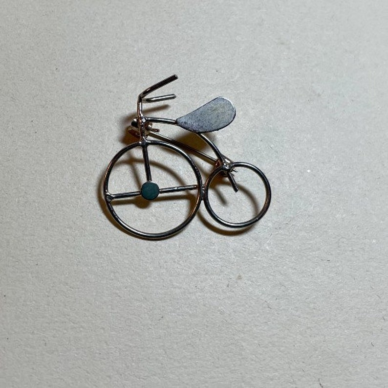 tricycle brooch tricycle pin bike brooch modern design Vintage bicycle brooch bicycle pin bike pin silvertone metal