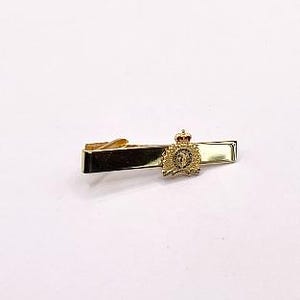 Vintage Royal Canadian Mounted Police tie tack, goldtone metal, enamel logo, RCMP tie tack, Mounties, ME9302