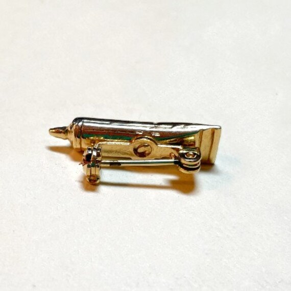 Vintage little business Tri-Chem pin, goldtone wi… - image 5