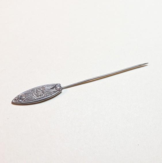 A.E.マルティ☆ファッションプレート『LE NID DE PINSONS』 Vintage Art Deco Rhinestone Stick Pin, Cravat Pin, Fishon, No