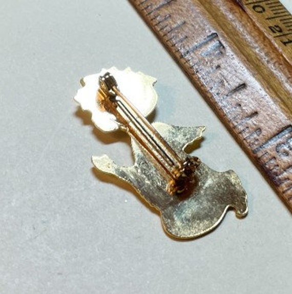 Vintage little praying angel pin with dark blue r… - image 5