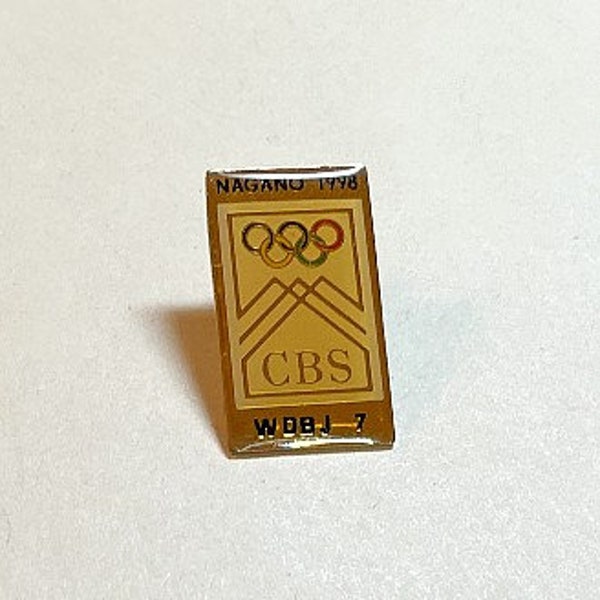 Vintage Olympics souvenir pin, Nagano 1998, CBS WDBJ 7 Virginia, Nagano Olympics pin, collectible, clutch back, Ho Ho NYC, P576
