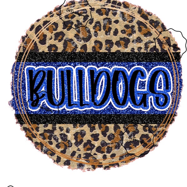 sublimation transfer / ready to press heat transfer / bulldogs / leopard cheetah / sublimation design