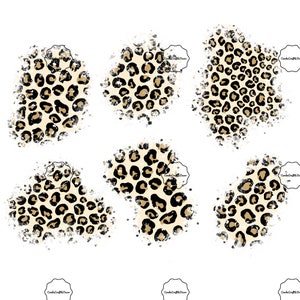 Distressed Leopard Cheetah / ready to press / animal print / sublimation / design / heat transfer image / leopard patches