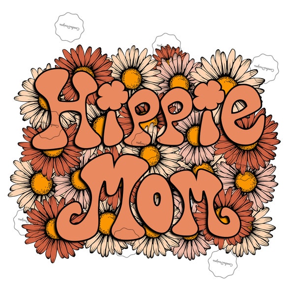 ready to press heat transfer sublimation design / hippie mom / mom life / Mother's Day / retro / vintage