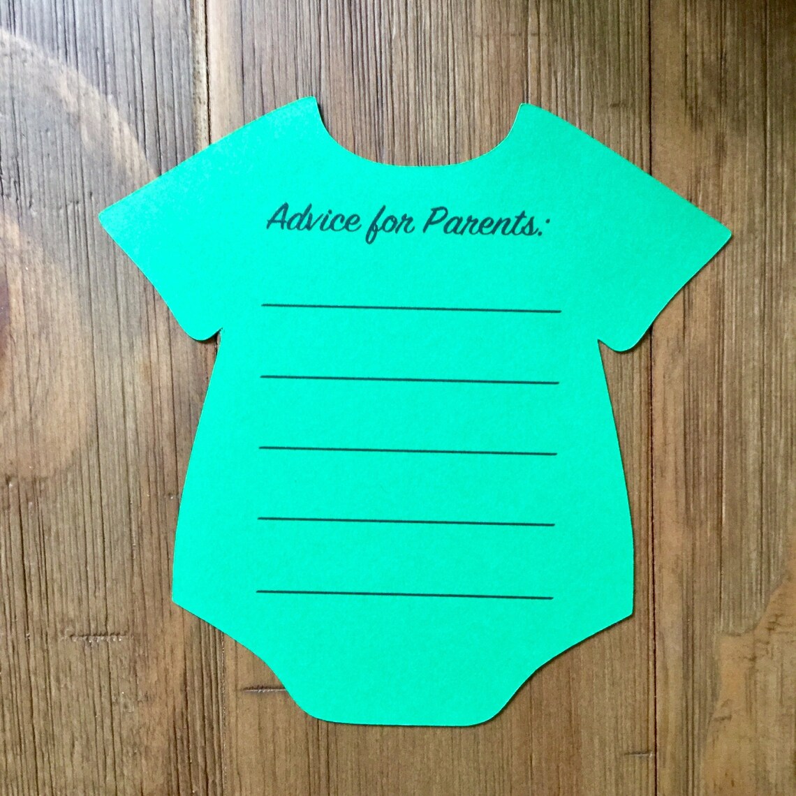 Onesie Cutout Advice for the New Parents Baby Shower Advice Etsy