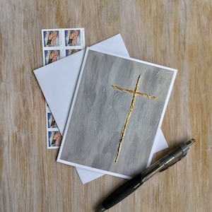 Original Religious Note Cards, Stationery Set, Cross Cards, Baptism Cards, Christian Cards, Sympathy Cards, Religious Stationery image 6