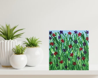 Abstract Flower Painting, Home Decor, Gift for Mom, Textured Painting, Floral Painting, Gift for Her, Office Decor, Original Artwork
