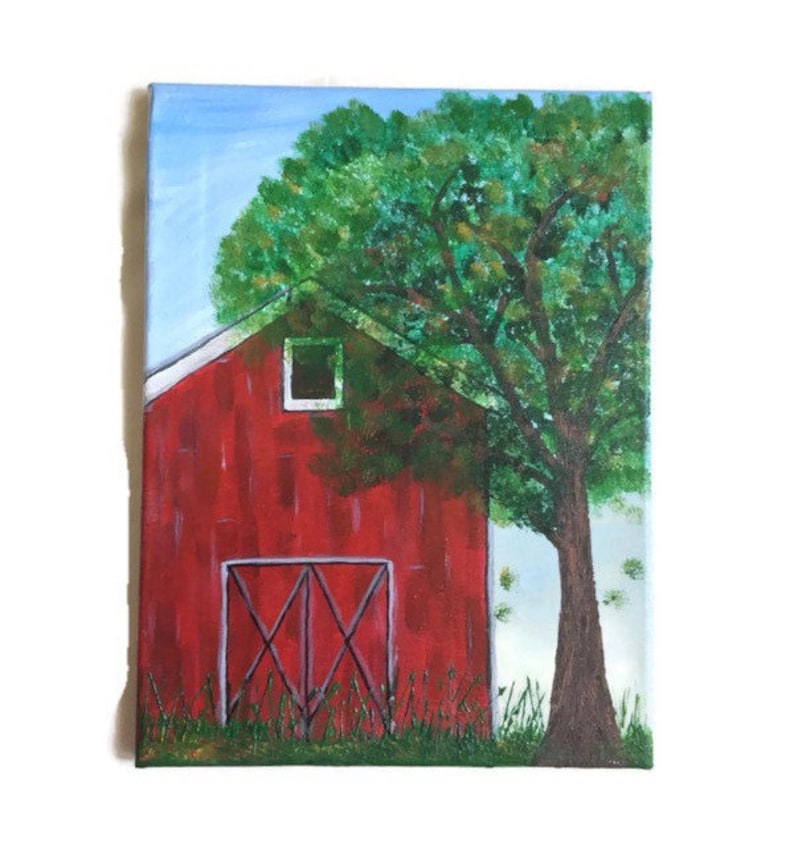 Rustic Painting Rustic Home Decor 9 x 12 Barn Painting Etsy