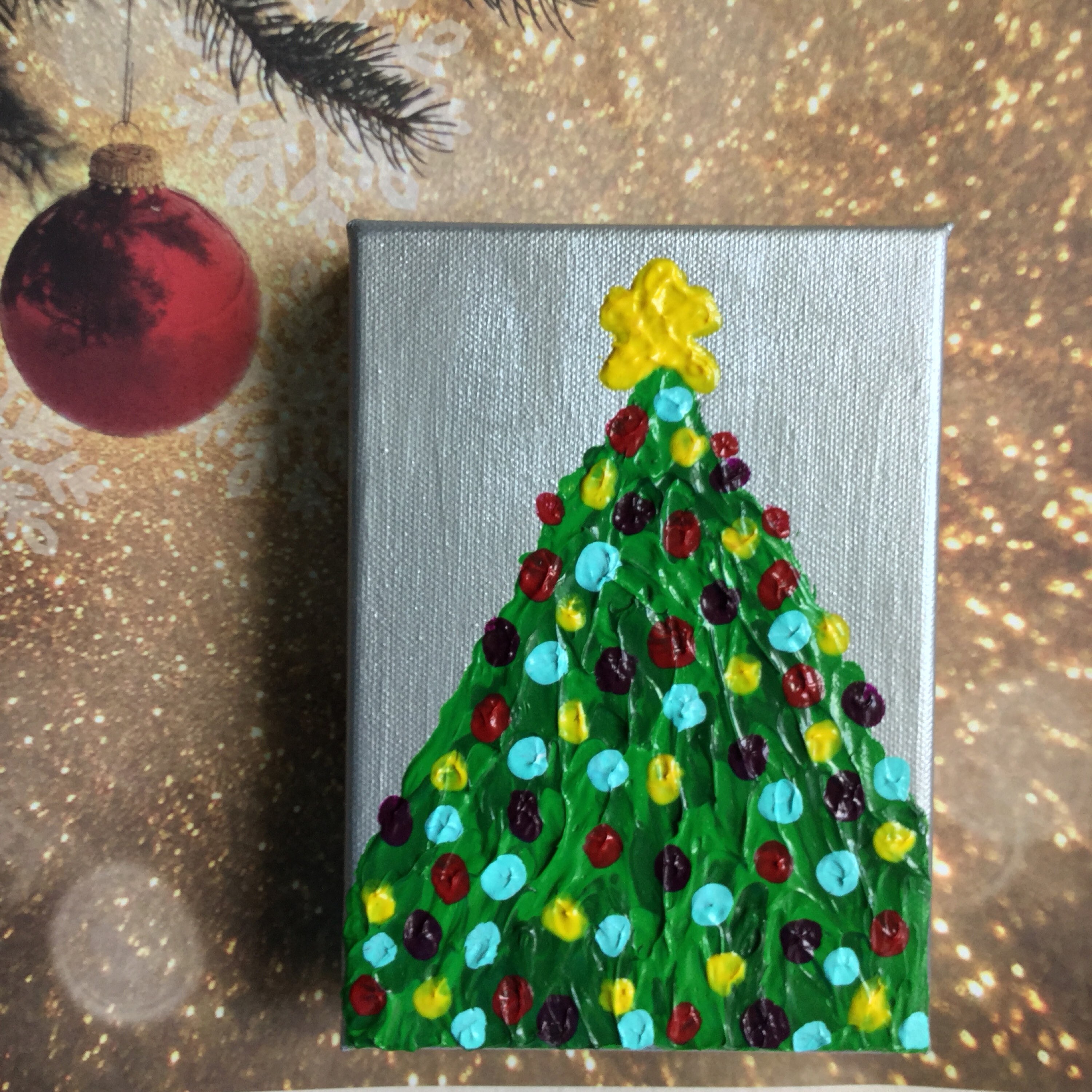 Christmas Painting Christmas Tree Art Christmas Home Decor | Etsy