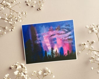 Northern Lights Note Cards: Galaxy Stationery Set
