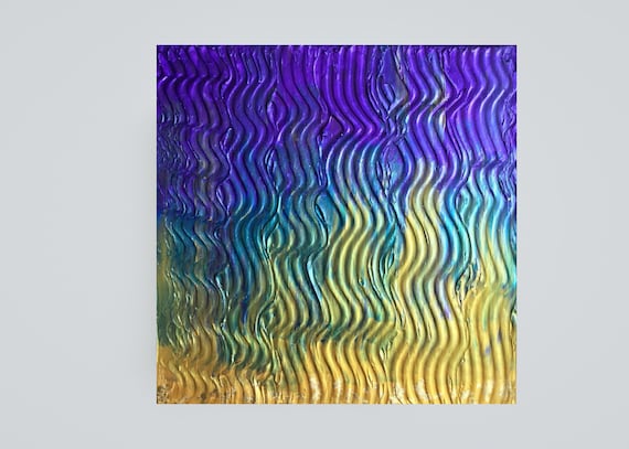Abstract Gold Leaf Impasto Painting: Wall Art Decor,  Textured Art, 12 x 12 canvas