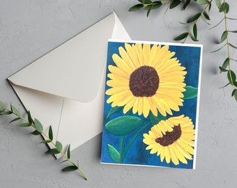 Stationery For Her, Sunflower Cards, Floral Cards, All Occasion Cards, Cards for Her, Gift for Girlfriend, Flower Cards, Handmade Cards