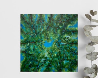Original Tree Landscape Painting: Acrylic Canvas Artwork (12x12)