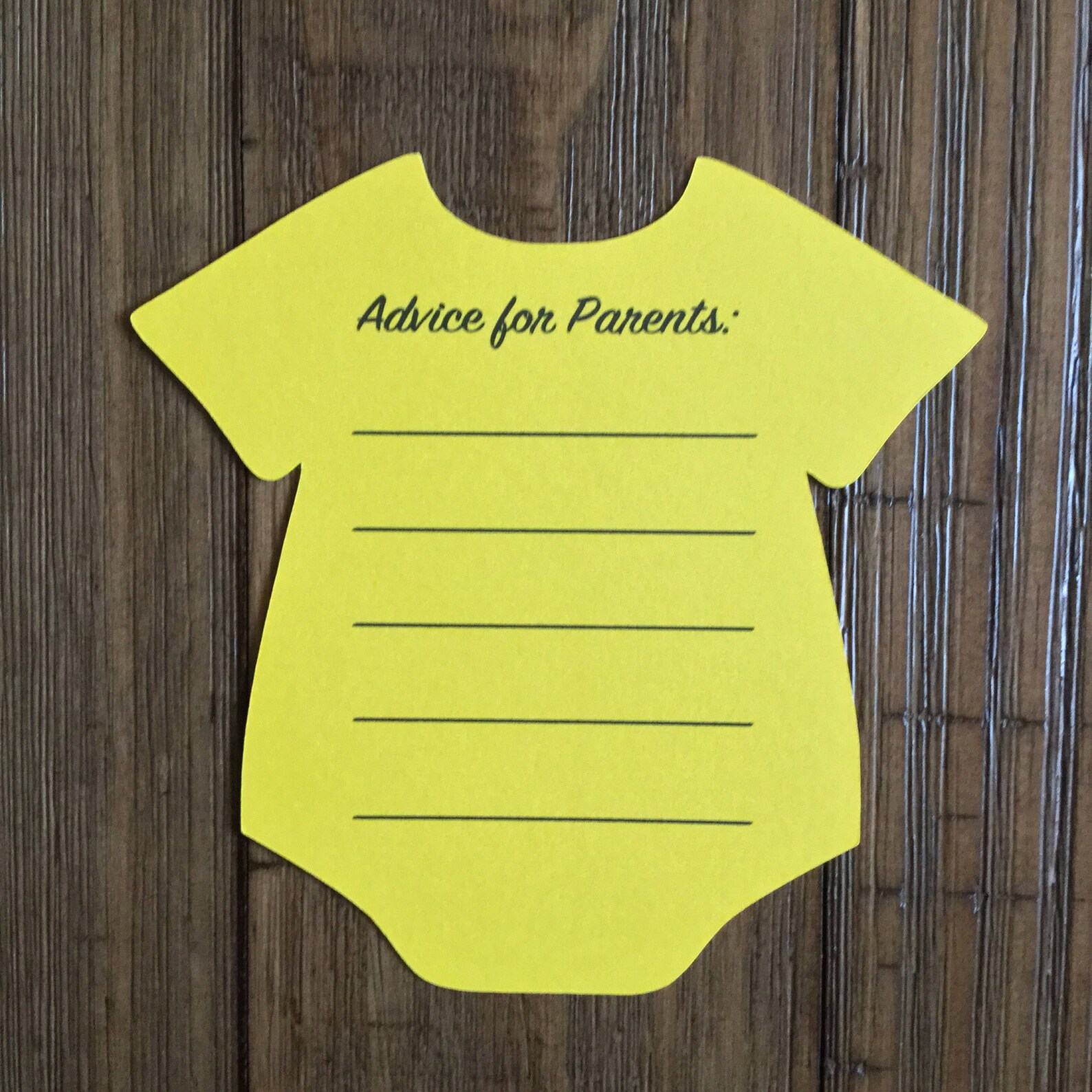 Onesie Cutout Advice for the New Parents Baby Shower Advice Etsy