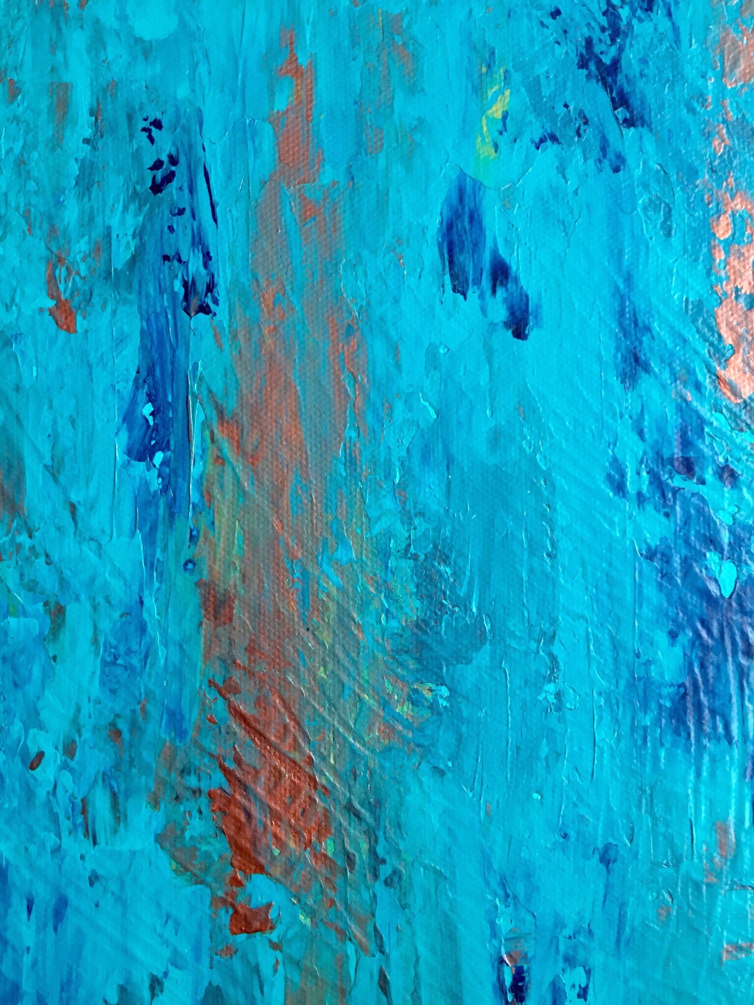 Teal Abstract Painting Abstract Artwork Trendy Wall Hanging Etsy