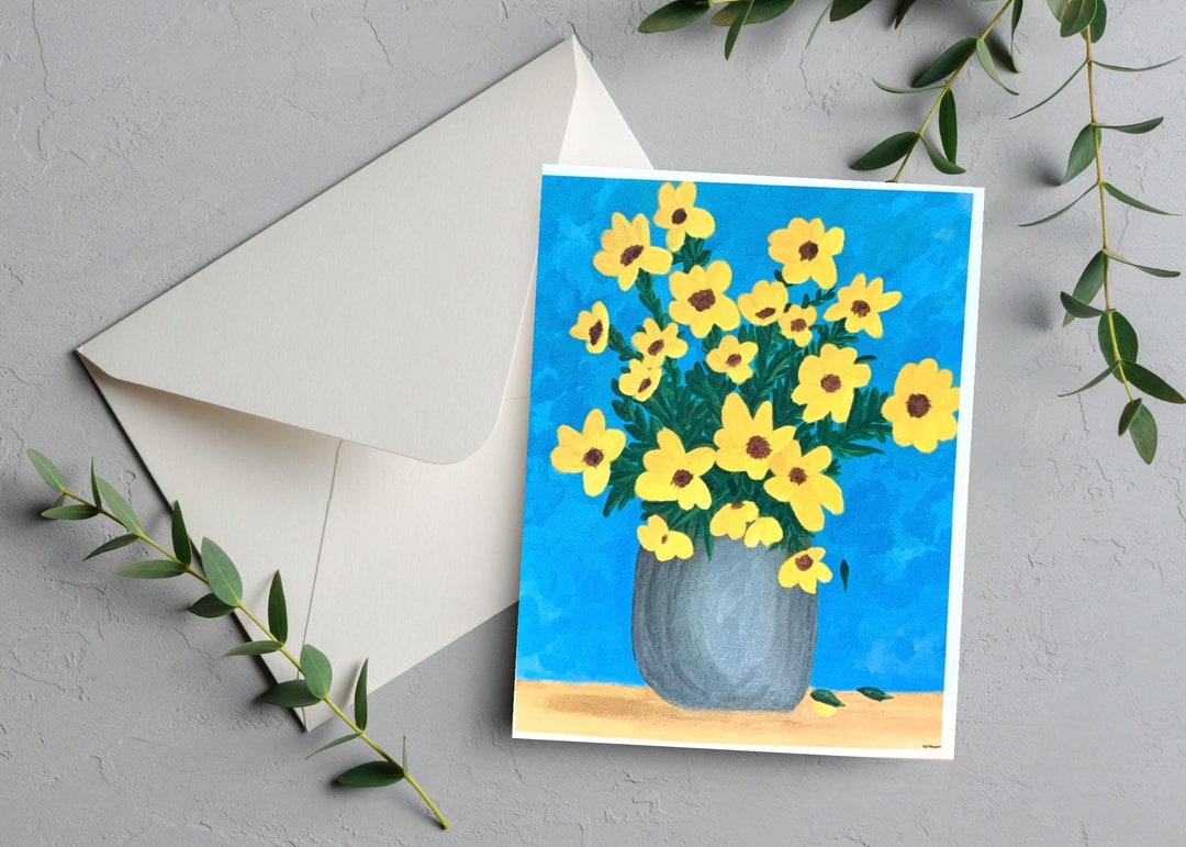 Handmade Sunflower Note Cards: Floral All Occasion Stationery - Etsy