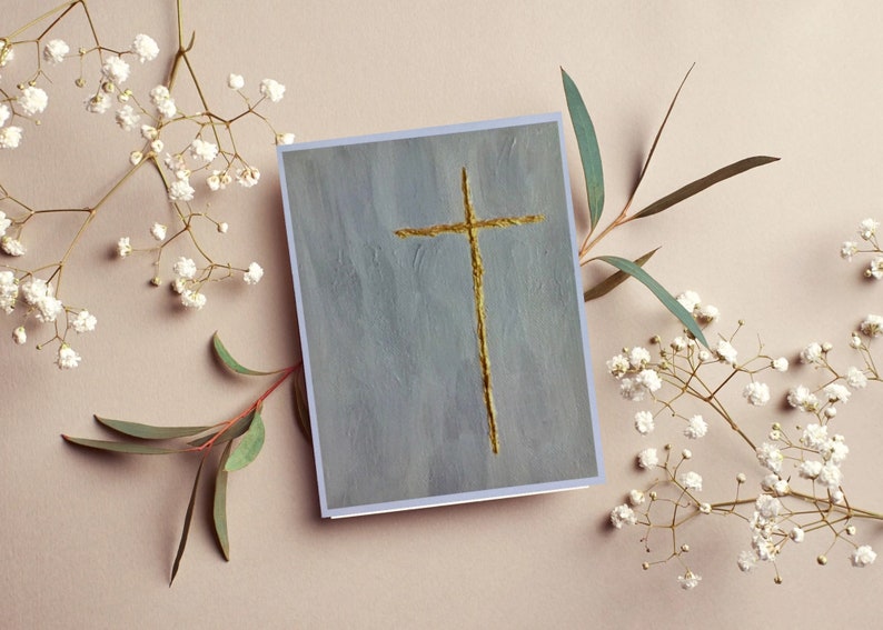 Original Religious Note Cards, Stationery Set, Cross Cards, Baptism Cards, Christian Cards, Sympathy Cards, Religious Stationery image 3