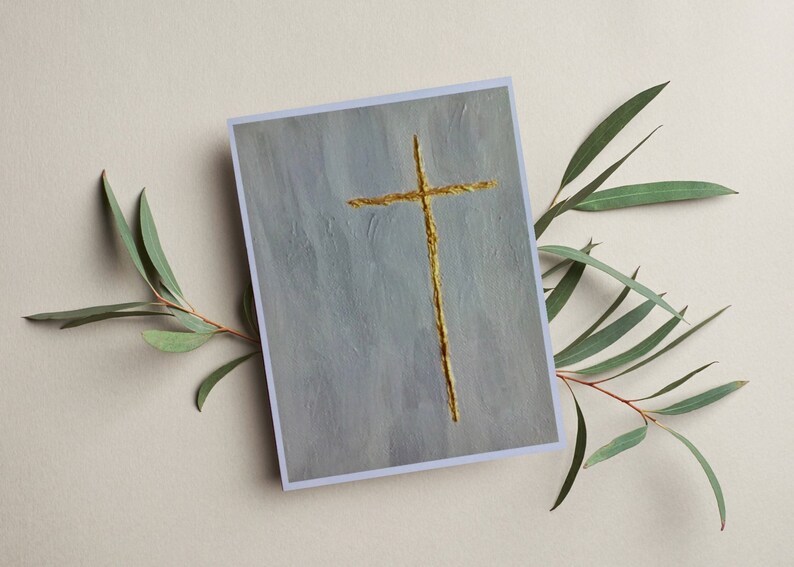 Original Religious Note Cards, Stationery Set, Cross Cards, Baptism Cards, Christian Cards, Sympathy Cards, Religious Stationery image 2