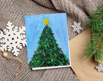 Christmas Tree Cards, Christmas Cards, Merry Christmas Cards, Holiday Cards, Set of Holiday Cards, Cards for Anyone, Blank Christmas Cards