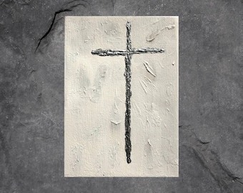 Religious Artwork, Cross Painting, Religious Gift 5 x 7 Canvas