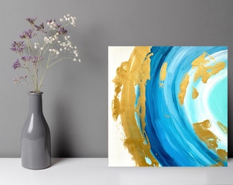 Abstract Painting, Modern Artwork, Gold Leaf Painting, Abstract Art, Home Decor, Canvas Wall Hanging, Handmade Artwork, Original Painting